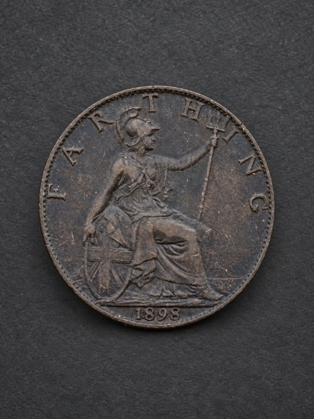 1898 Great Britain Farthing Queen Victoria Veiled Head Bronze Coin KM#788